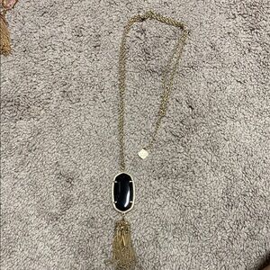 Kendra Scott rayne  Black and Gold Pendant Necklace